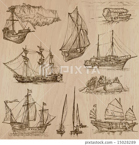 Boats - An hand drawn vector pack Boats - An hand drawn vector pack 15028289