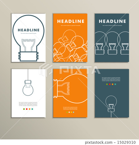 Six vector  line patterns brochures with lights 15029310