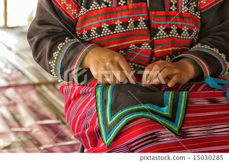 Woman hand stitching cloth make Thai fabric Woman hand stitching cloth make Thai fabric 15030285