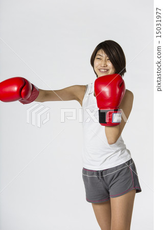Female exercise boxersize fighting sports vertical 15031977