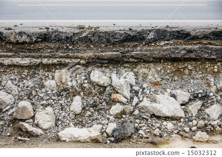 broken asphalt road 15032312