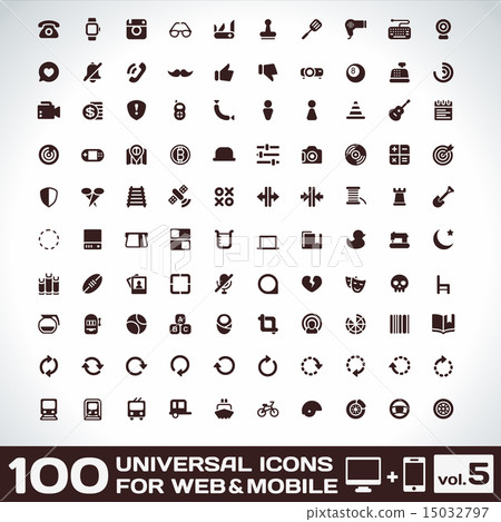 100 Universal Icons For Web and Mobile volume 5 15032797