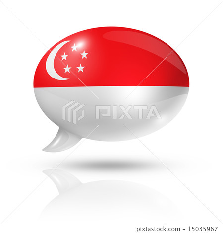 Singapore flag speech bubble 15035967