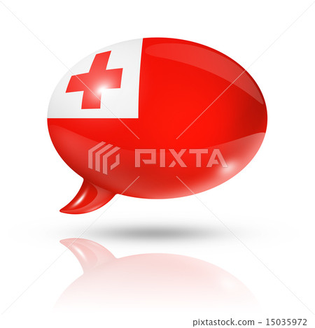 Tonga flag speech bubble 15035972