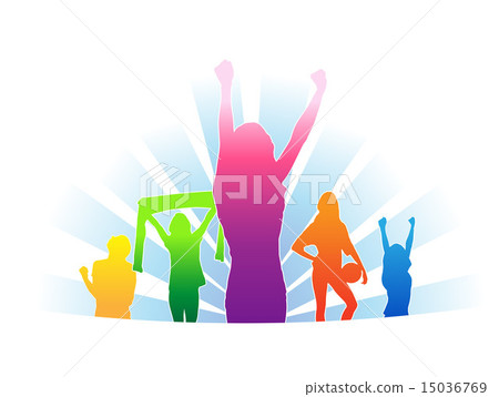 Cheering colourful fans vector Cheering colourful fans vector 15036769