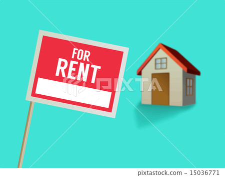For rent sign and house vector 15036771