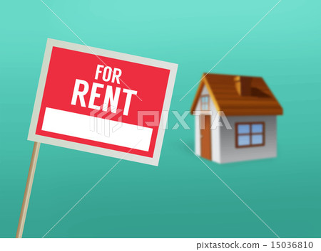 For rent sign and house vector 15036810