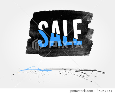 Sale watercolor banner with splashes Sale watercolor banner with splashes 15037434