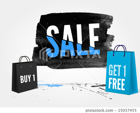 Sale watercolor banner with splashes 15037455