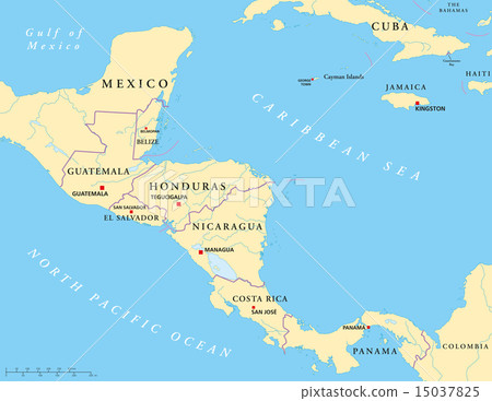 Central America Political Map 15037825