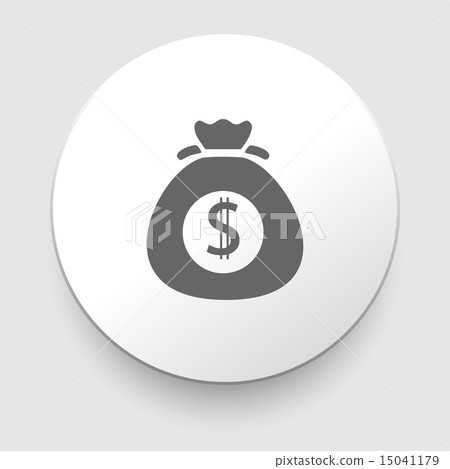 Money icon with bag, vector. 15041179