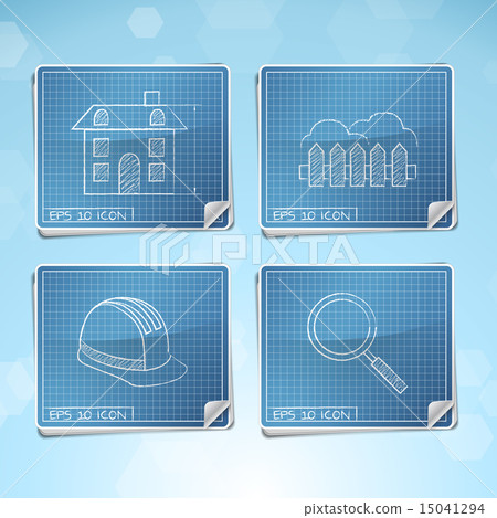 Vector Set: Blueprint Icons Vector Set: Blueprint Icons 15041294