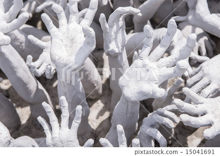 Hands from Hell in the White Temple, Thailand. 15041691