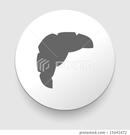 Croissant. Grey and white icon. Illustration 15041872