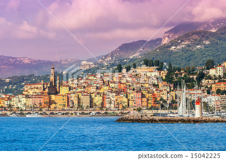 Town of Menton on French Riviera. Town of Menton on French Riviera. 15042225