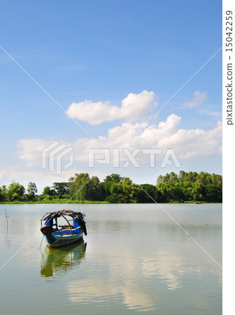 Fishing boat on Mekong river Fishing boat on Mekong river 15042259