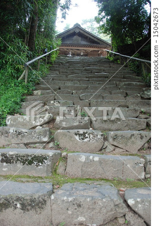Stone steps of the God soul (Okasu) shrine (Oga-machi, Matsue City Shimane prefecture) 15042673