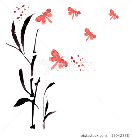 Illustration with flowers and leaves   15042888