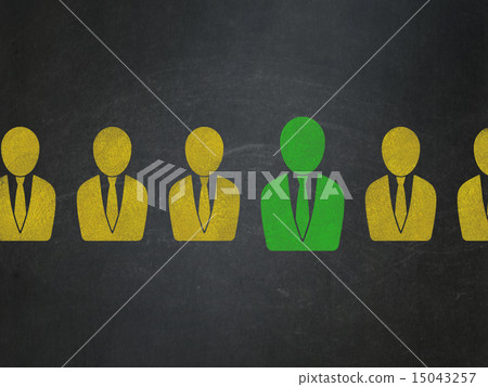 Finance concept: green business man icon on School Board background Finance concept: green business man icon on School Board background 15043257