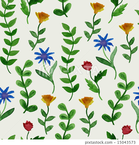 Vector Watercolor Summer Seamless Pattern Vector Watercolor Summer Seamless Pattern 15043573