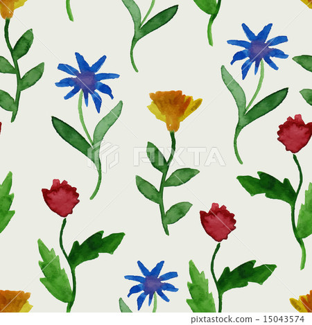 Vector Watercolor Summer Seamless Pattern Vector Watercolor Summer Seamless Pattern 15043574
