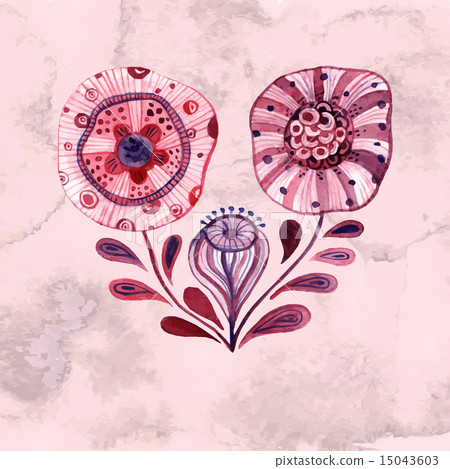 Vector Watercolor Flowers 15043603