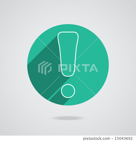 Attention caution sign icon. Exclamation mark. Hazard warning symbol. Four squares. Colored Flat des 15043692