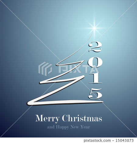 Stylized Christmas tree on decorative blue... - Stock Illustration ...