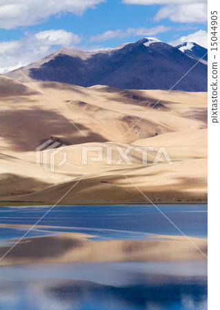Tso Moriri Himalayas lake panorama and reflections 15044905