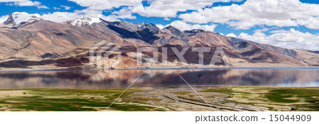 Tso Moriri Himalayas lake panorama and reflections Tso Moriri Himalayas lake panorama and reflections 15044909
