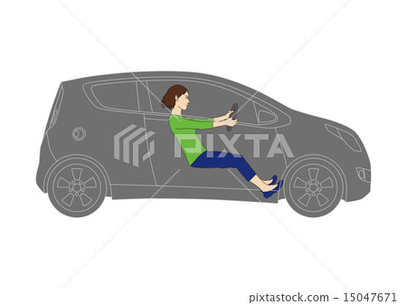 一個女人開車（插圖） 15047671