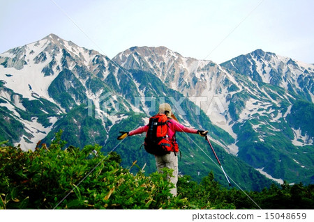 從北阿爾卑斯山的Happoone欣賞Hakuba Miyama的山景 15048659