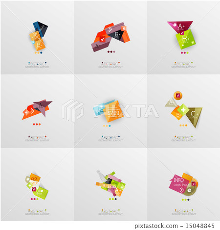 Set of paper graphic layouts 15048845