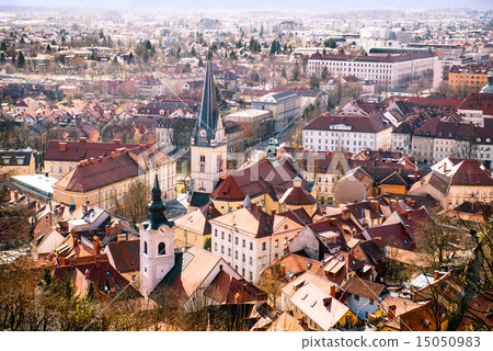 Arial view on Ljubljana city Arial view on Ljubljana city 15050983