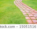 Stone walkway in the park grass 15051516