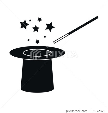 Hat and Magic Wand Icon, Vector Illustration Hat and Magic Wand Icon, Vector Illustration 15052370
