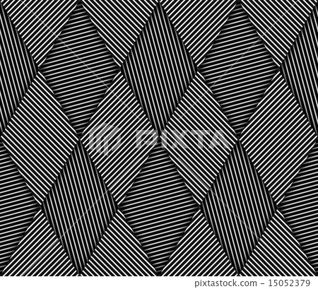 Striped Rhombus Geometric Vector Seamless Pattern 15052379