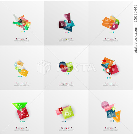 Set of paper graphic layouts 15053443