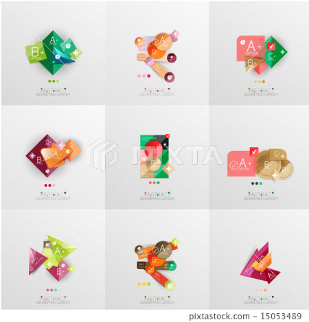 Set of paper graphic layouts 15053489