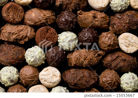 various chocolate truffles 15053667