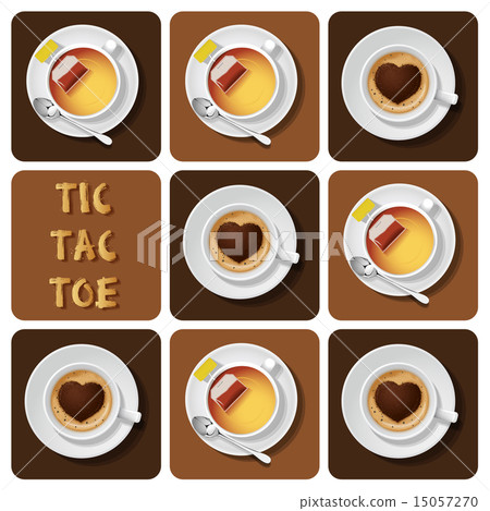 Tic-Tac-Toe of cappuccino and tea Tic-Tac-Toe of cappuccino and tea 15057270