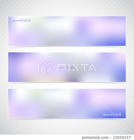 Horizontal Set of Banners with Multicolored Blured Backgrounds. Modern Vector Illustration 15058157