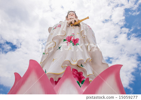 white sculture of Chinese god with blue sky 15059277