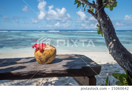 Pina colada in coconut, Seychelles 15060642
