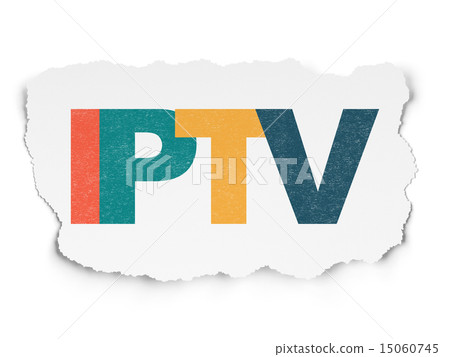 Web design concept: IPTV on Torn Paper background 15060745