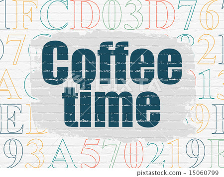 Timeline concept: Coffee Time on wall background 15060799
