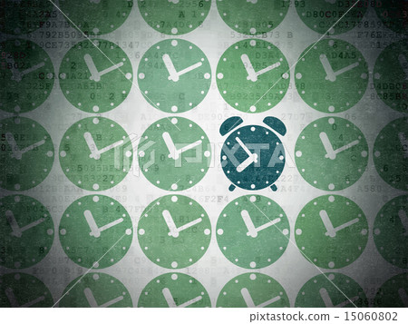 Timeline concept: blue alarm clock icon on digital background 15060802