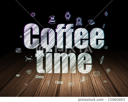 Time concept: Coffee Time in grunge dark room 15060803