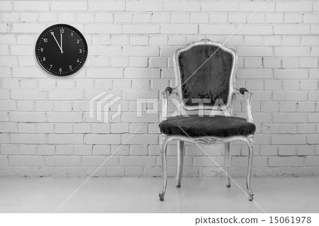 Old chair with clock Old chair with clock 15061978