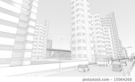 辦公樓街道和道路 15064268